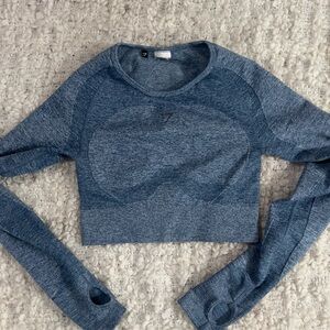 Gymshark Blue Long Sleeve Crop Top